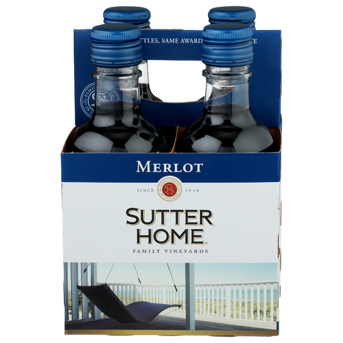 Sutter Home Merlot Wine - 187 ml - 4 Count