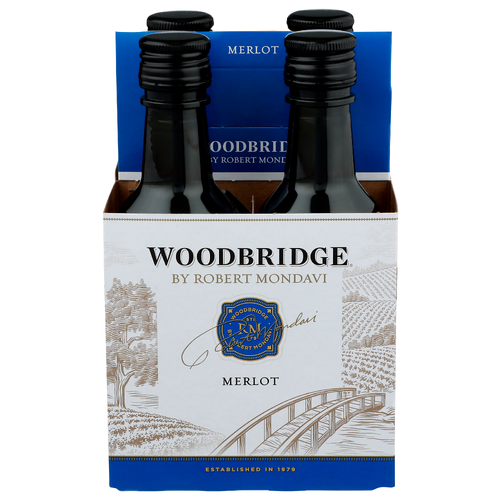 Woodbridge By Robert Mondavi Merlot Wine - 187 ml - 4 Count
