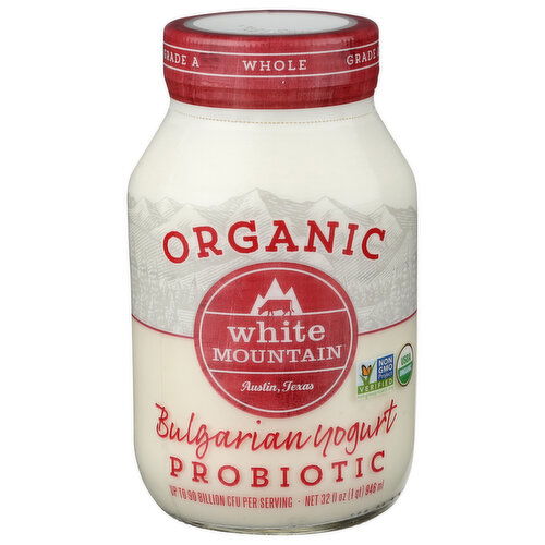 White Mountain Plain Traditional Bulgarian Yogurt, Whole Milk Organic - 32 Fluid Ounce