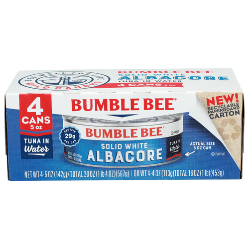 Bumble Bee Tuna In Water Solid White Albacore - 5 Ounce - 4 Count