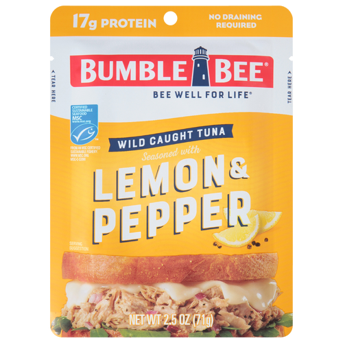 BUMBLE BEE Tuna Pouch Lemon & Pepper - 2.5 Ounce