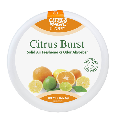 Citrus Magic For Closets Odor Absorbing Solid Air Freshener, Burst - 8 Ounce