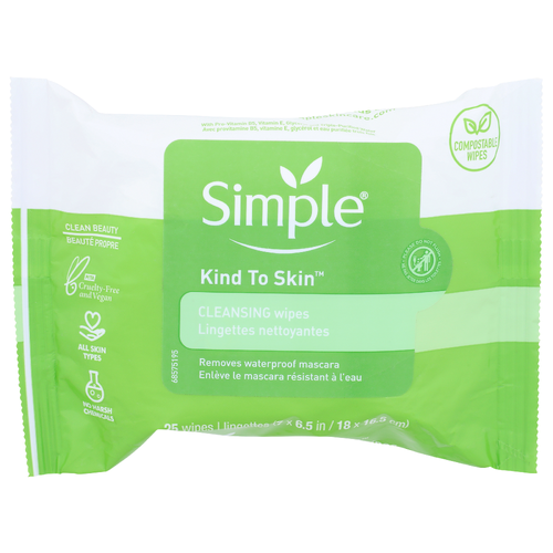 Simple Cleansing Wipes - 25 Count