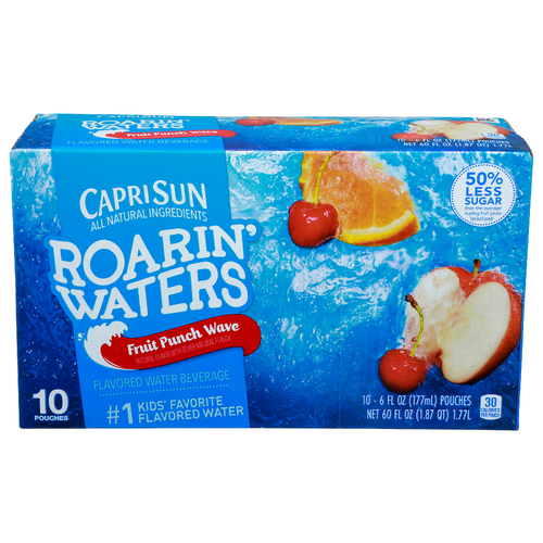 Caprisun Fruit Punch Wave Roarin' Waters - 6 Fluid Ounce - 10 Count