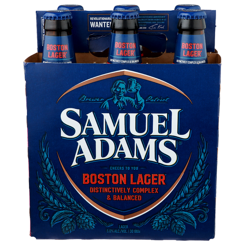 Brewer Patriot Samuel Adams Boston Lager - 12 Ounce - 6 Count