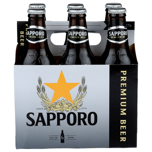 Sapporo Premium Beer - 12 Fluid Ounce - 6 Count