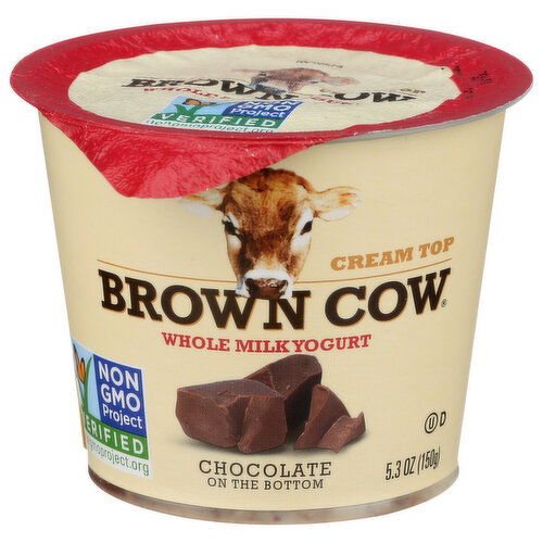 Brown Cow Non-Gmo Whole Milk Yogurt Single Serve Chocolate - 5.3 Ounce