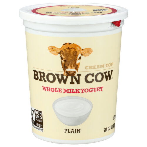 Brown Cow Plain Non-Gmo Whole Milk Yogurt Large Cup - 2 Pound - 1 Count