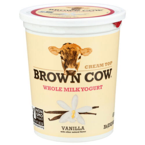 Brown Cow Vanilla Non-Gmo Yogurt Large Cup Whole Milk - 2 Pound