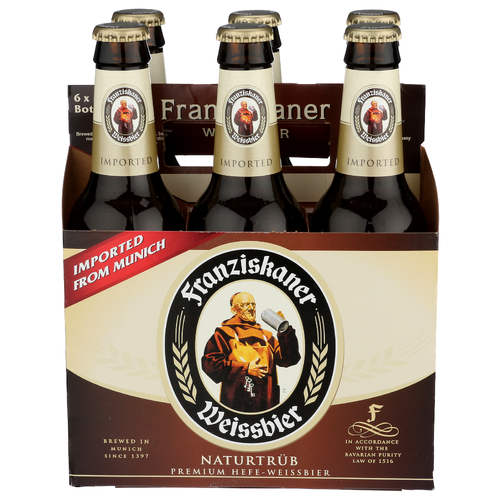 Franziskaner Weissbier Naturtrub Premium Hefe - 12 Fluid Ounce - 6 Count