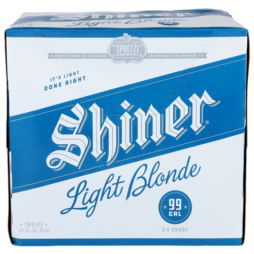Shiner Light Blonde Beer - 12 Fluid Ounce - 12 Count