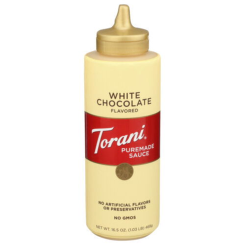 Torani White Chocolate Sauce Puremade 791250 - 16.5 Ounce