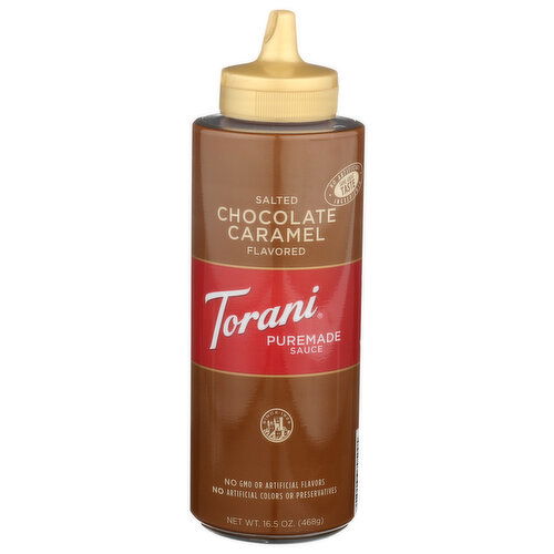 Torani Chocolate Flavored Puremade Salted Choc Caramel Sauce 791281 - 16.5 Ounce
