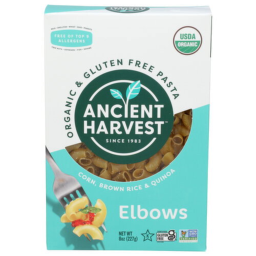 Ancient Harvest Corn, Brown Rice & Quinoa Pasta 's Organic & Gluten Free Elbows - 8 Ounce - 1 Count Image 1 of 4