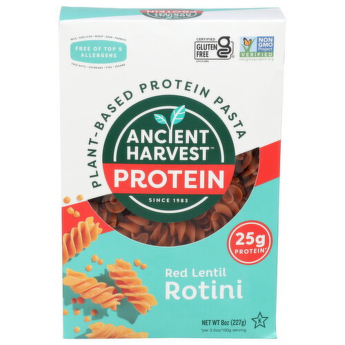 Ancient Harvest Pasta Plant-Based Protein Red Lentil Rotini Veggie - 8 Ounce Image 1 of 4