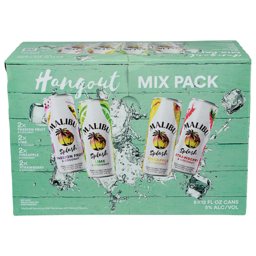 Malibu Sparkling Malt Beverage With Natural Flavors - 12 Fluid Ounce - 8 Count