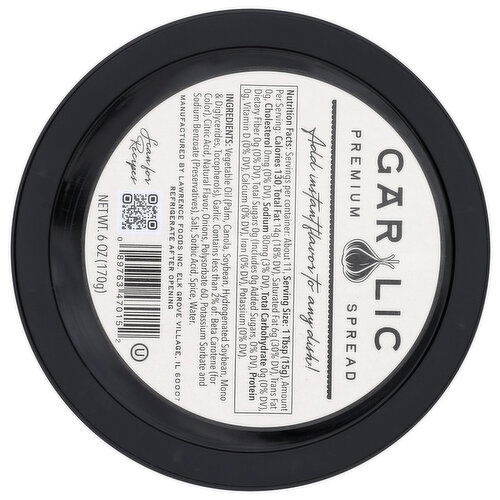 Lawrence Foods Garlic Premium Spread - 6 Ounce