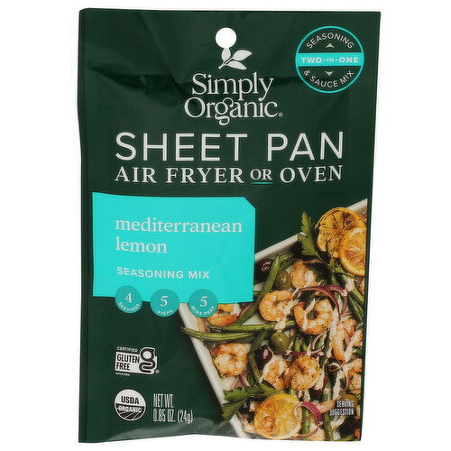 SIMPLY ORGANIC Mediterranenan Lemon Sheet Pan Seasoning Mix - 0.85 Ounce