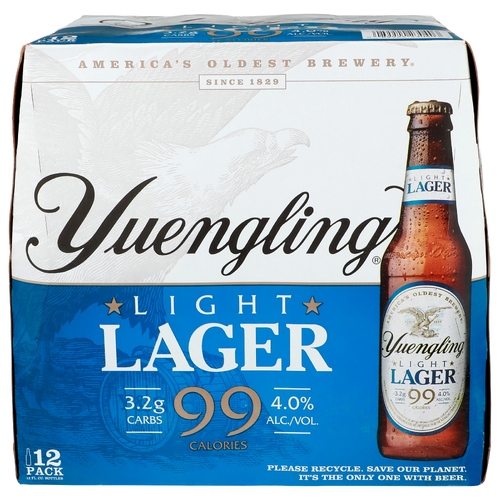 Yuengling Light Lager Beer - 12 Fluid Ounce - 12 Count