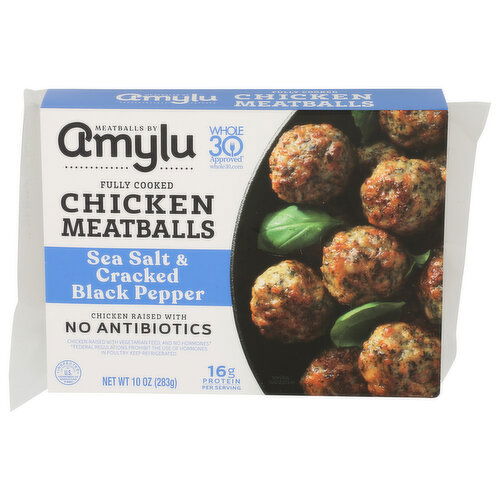 MEATBALLS BY AMYLU Seasoned Chicken Sea Sea & Black Pepper Meatball - 10 Ounce