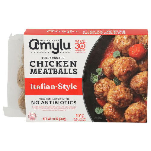 MEATBALLS BY AMYLU Seasoned Chicken Italian-Style Meatball - 10 Ounce