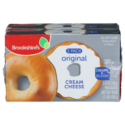 Brookshire's Cream Cheese Original - 8 Ounce - 2 Count