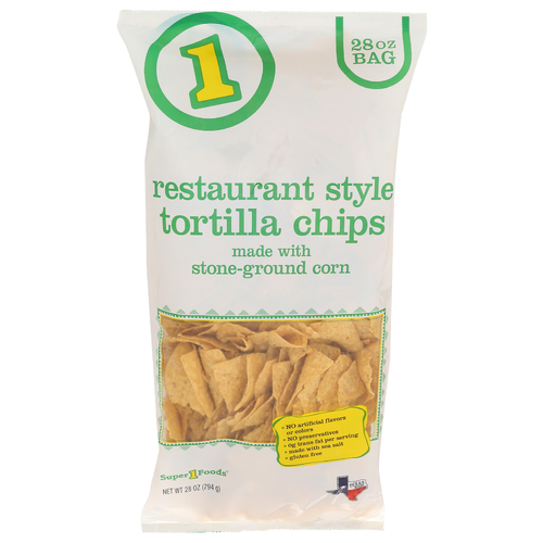 Super 1 Foods Restaurant Style Tortilla Chips - 28 Ounce