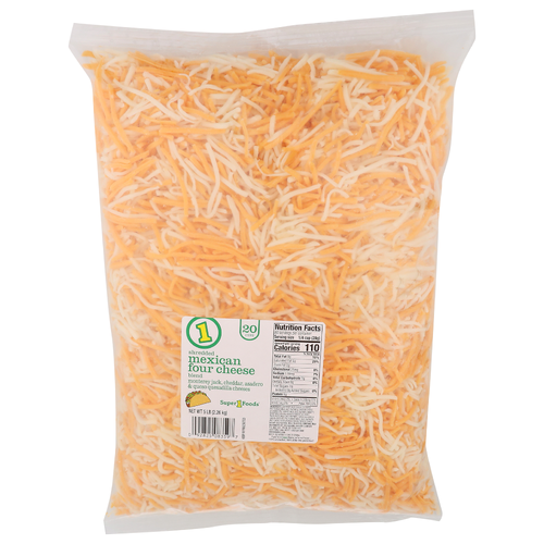 Super 1 Foods Shredded Mexican Four Cheese Blend - 5 Pound