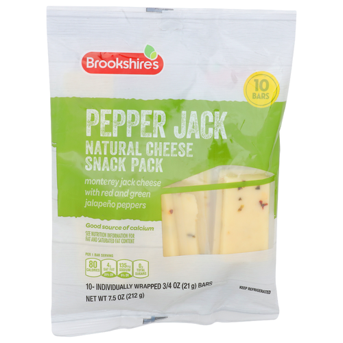 Brookshire's Natural Cheese Pepper Jack Snack Pack - 0.75 Ounce - 10 Count