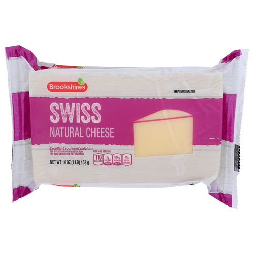Brookshire's Natural Cheese Swiss - 16 Ounce