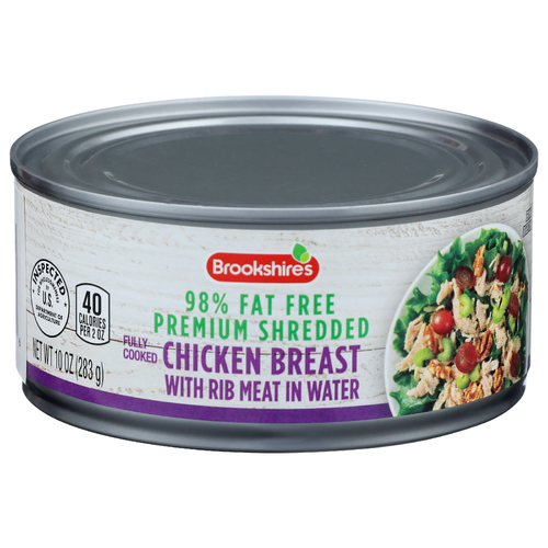 Brookshire's Premium Shredded With Rib Meat In Water Chicken Breast - 10 Ounce