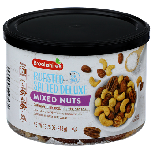Brookshire's Roasted Salted Deluxe Mixed Nuts - 8.75 Ounce