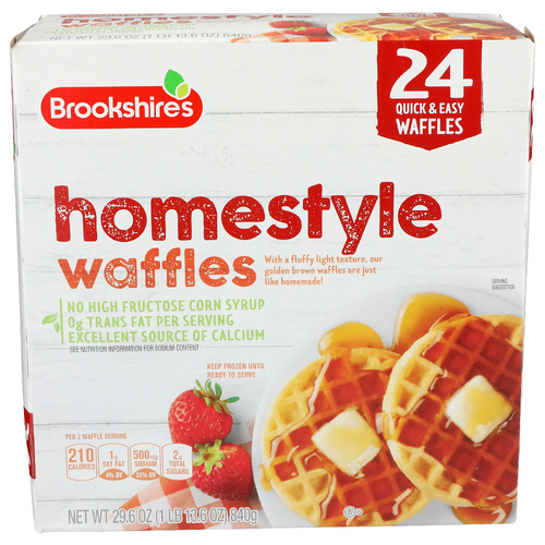 Brookshire's Homestyle Waffles - 1.233 Ounce - 24 Count