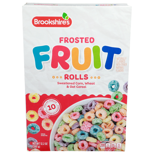 Brookshire's Frosted Fruit Rolls Sweetened Corn, Wheat & Oat Cereal - 12.2 Ounce