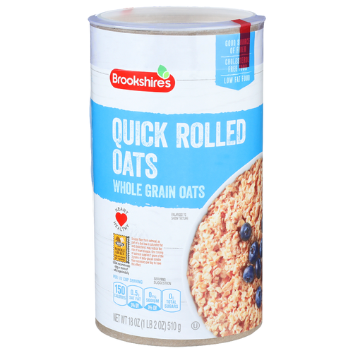 Brookshire's Quick Rolled Oats Whole Grain - 18 Ounce