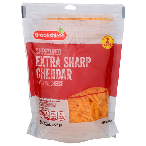 Brookshire's Cheese Extra Sharp Cheddar Shredded - 8 Ounce