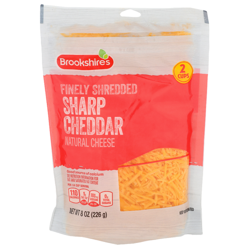 Brookshire's Natural Cheese Sharp Cheddar Finely Shredded - 8 Ounce