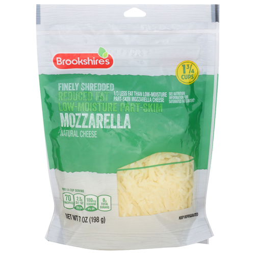 Brookshire's Natural Cheese Mozzarella Finely Shredded - 7 Ounce