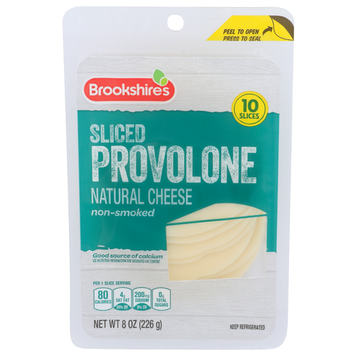 Brookshire's Cheese Provolone Non-Smoked - 0.8 Ounce - 10 Count