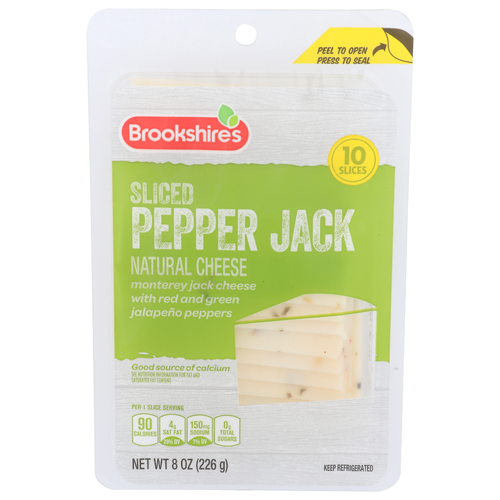 Brookshire's Pepper Jack Natural Cheese Sliced - 0.8 Ounce - 10 Count