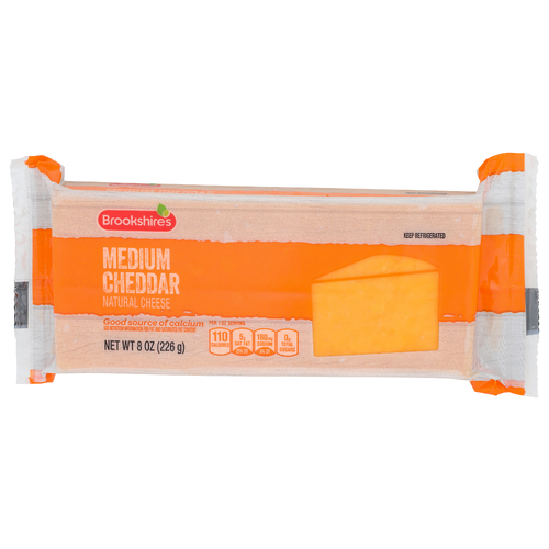 Brookshire's Natural Cheese Medium Cheddar - 8 Ounce