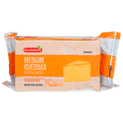 Brookshire's Natural Cheese Medium Cheddar - 16 Ounce