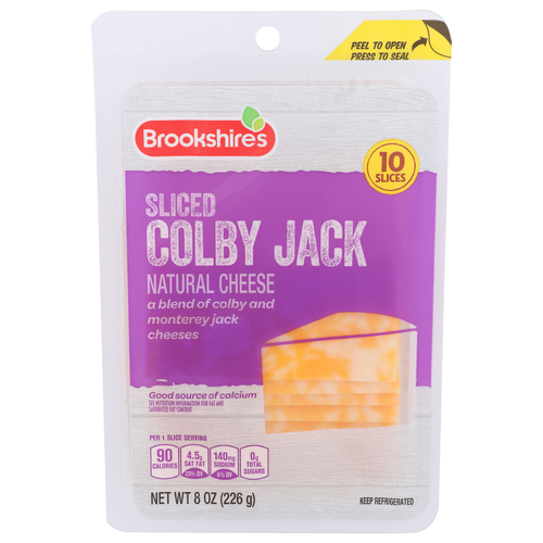 Brookshire's Natural Cheese Colby Jack Sliced - 0.8 Ounce - 10 Count