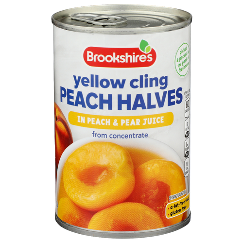 Brookshire's Yellow Cling Peach Halves In Peach & Pear Juice - 15 Ounce