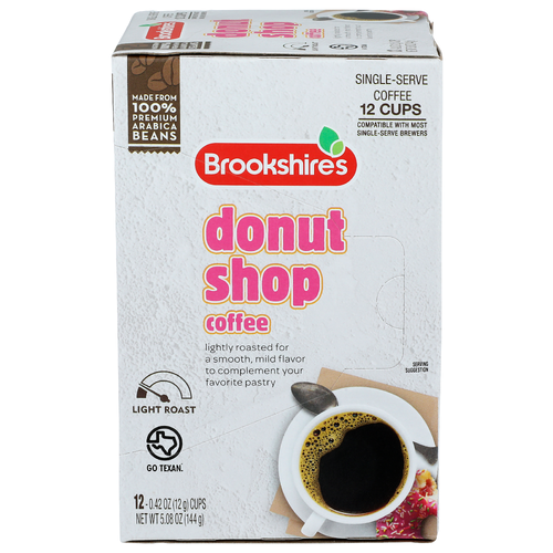 Brookshire's Light Roast Donut Shop Coffee - 0.423 Ounce - 12 Count