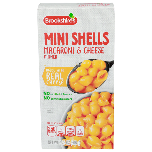 Brookshire's Mini Shells Dinner Macaroni & Cheese - 7.25 Ounce