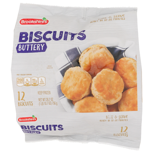 Brookshire's Buttery Biscuits - 2.225 Ounce - 12 Count