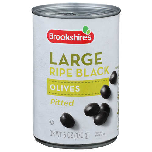 Brookshire's Ripe Black Large Pitted Olives - 6 Ounce