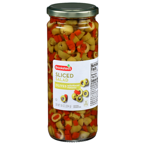 Brookshire's Sliced Salad Olives With Minced Pimiento - 10 Ounce