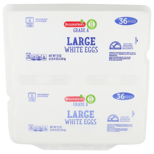 Brookshire's White Eggs Large - 36 Count